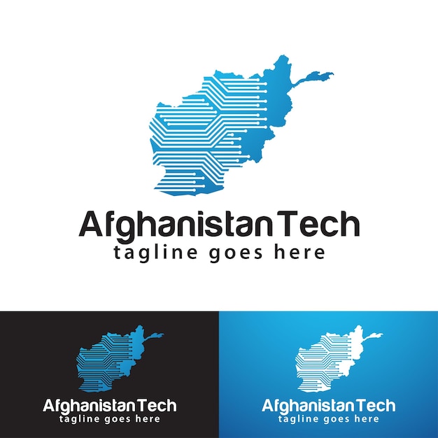 Modelo de design de logotipo de tecnologia do afeganistão