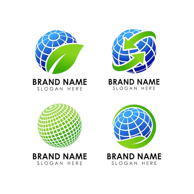 Modelo de design de logotipo de terra verde