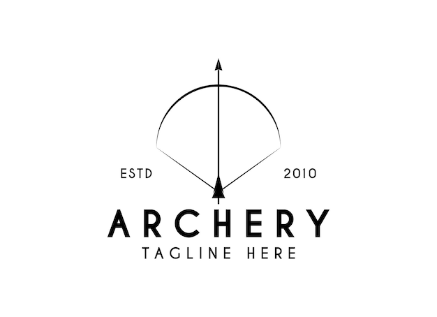 Modelo de design de logotipo de tiro com arco ilustração vetorial