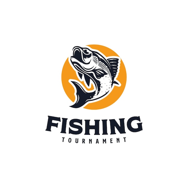 Modelo de design de logotipo de torneio de pesca