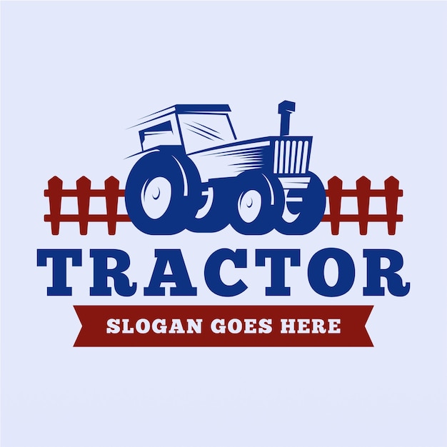 Vetor modelo de design de logotipo de trator agrícola