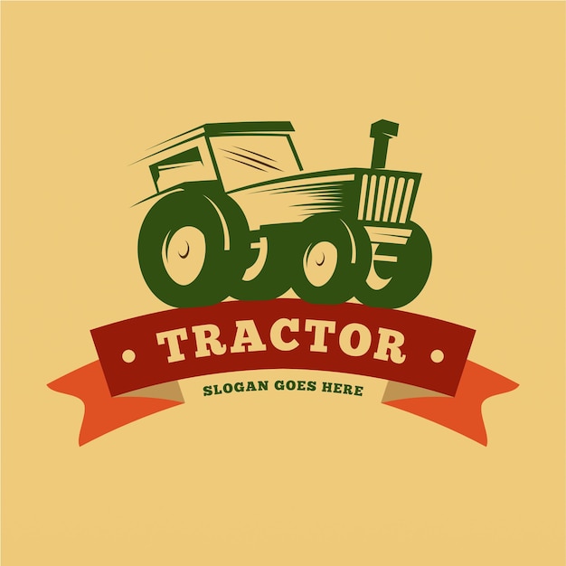 Vetor modelo de design de logotipo de trator agrícola