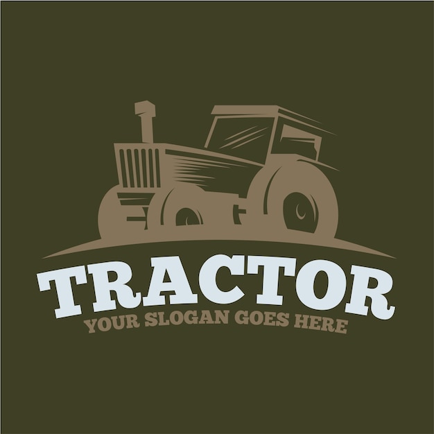 Vetor modelo de design de logotipo de trator agrícola