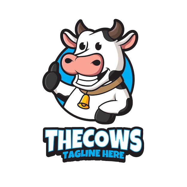 Modelo de design de logotipo de vaca