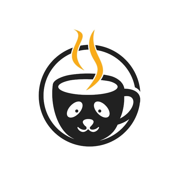 Modelo de design de logotipo de vetor de café panda