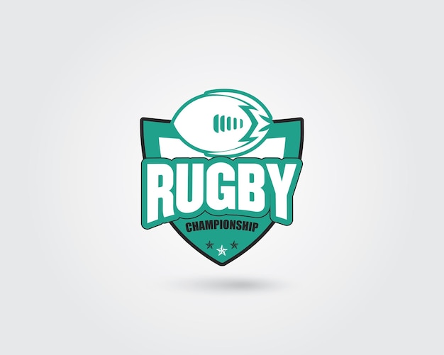 Vetor modelo de design de logotipo de vetor de clube esportivo moderno e criativo exclusivo de rugby