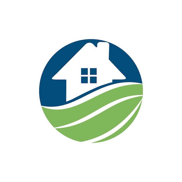 Modelo de design de logotipo de vetor de habitação verde