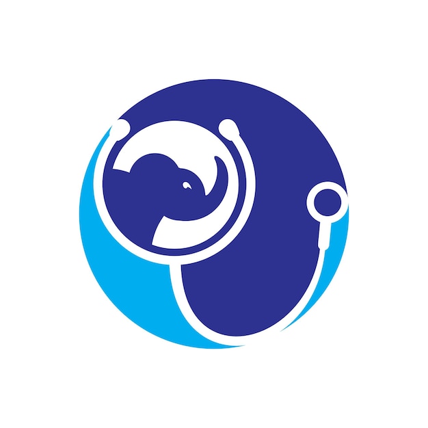 Vetor modelo de design de logotipo de vetor de saúde e clínica de elefante