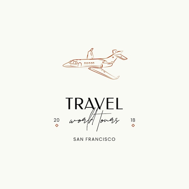Modelo de design de logotipo de vetor de viagens mínimo para fotógrafos de blogueiros de viagens de agências de viagens