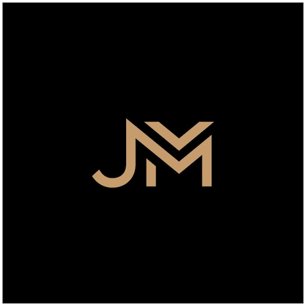 Vetor modelo de design de logotipo de vetor grátis mj ou jm