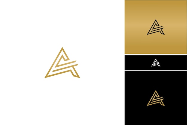 Vetor modelo de design de logotipo de vetor minimalista de monograma de ícone inicial de letra a de luxo