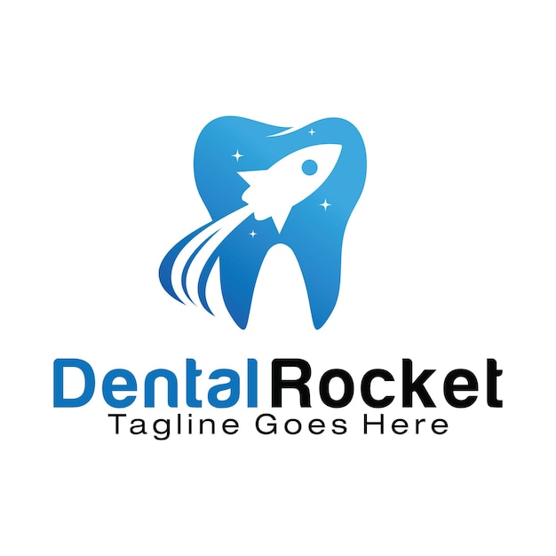 Modelo de design de logotipo dental rocket