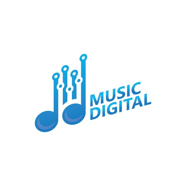 Modelo de design de logotipo digital de música