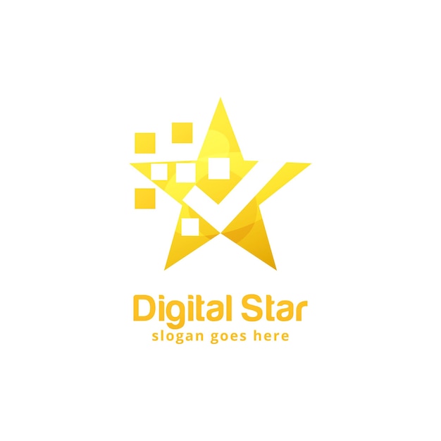 Modelo de design de logotipo digital star