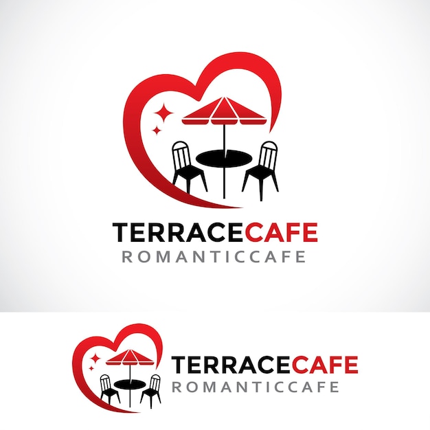 Modelo de design de logotipo do café de terraço