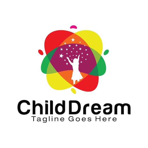 Vetor modelo de design de logotipo do child dream