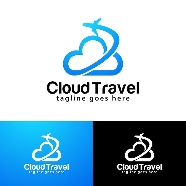 Modelo de design de logotipo do cloud travel