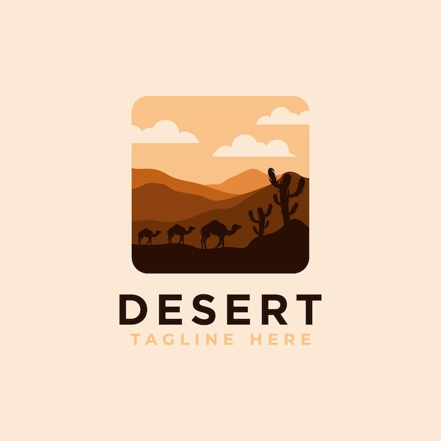 Modelo de design de logotipo do deserto