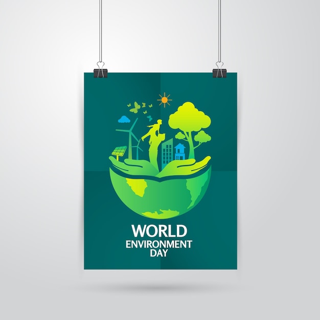 Modelo de design de logotipo do dia mundial do meio ambiente