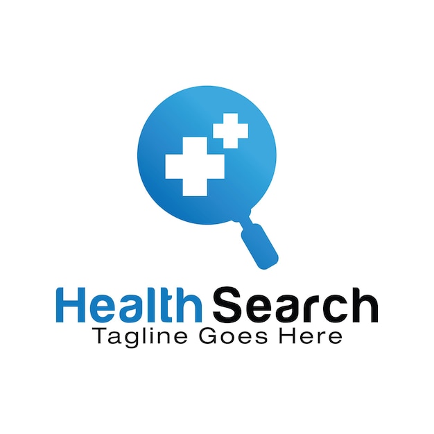 Vetor modelo de design de logotipo do health search