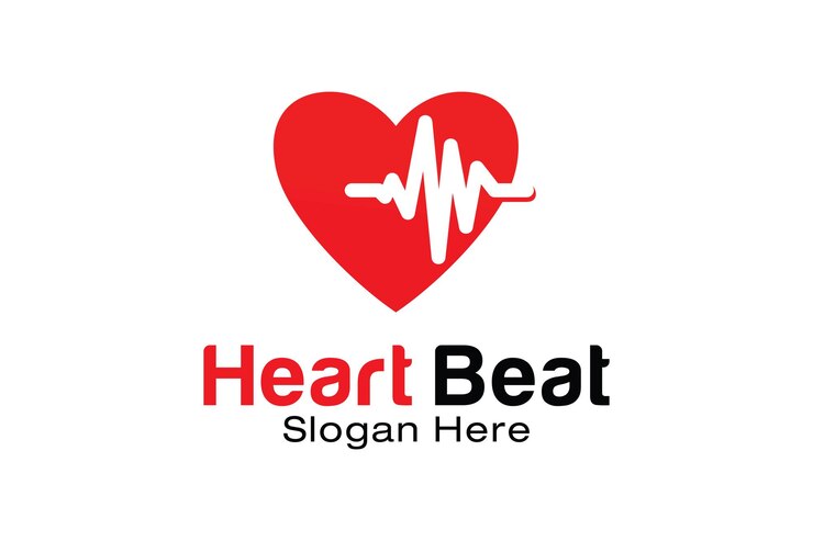 Vetor modelo de design de logotipo do heart beat