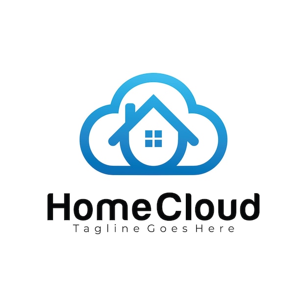 Modelo de design de logotipo do home cloud