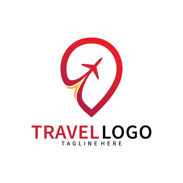 Modelo de design de logotipo do pin travel