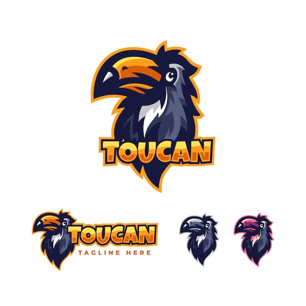 Modelo de design de logotipo do toucan pack