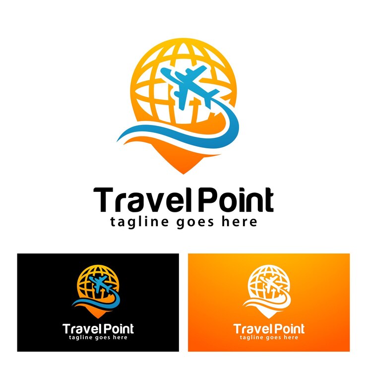 Vetor modelo de design de logotipo do travel point