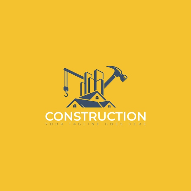 Modelo de design de logotipo do vetor de reparação de construção imobiliária