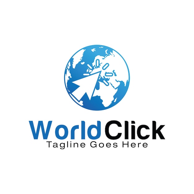 Modelo de design de logotipo do world click