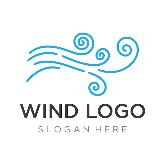 Vetor modelo de design de logotipo elemento de onda vento criativo ou arlogotipo para ar condicionado web de negócios