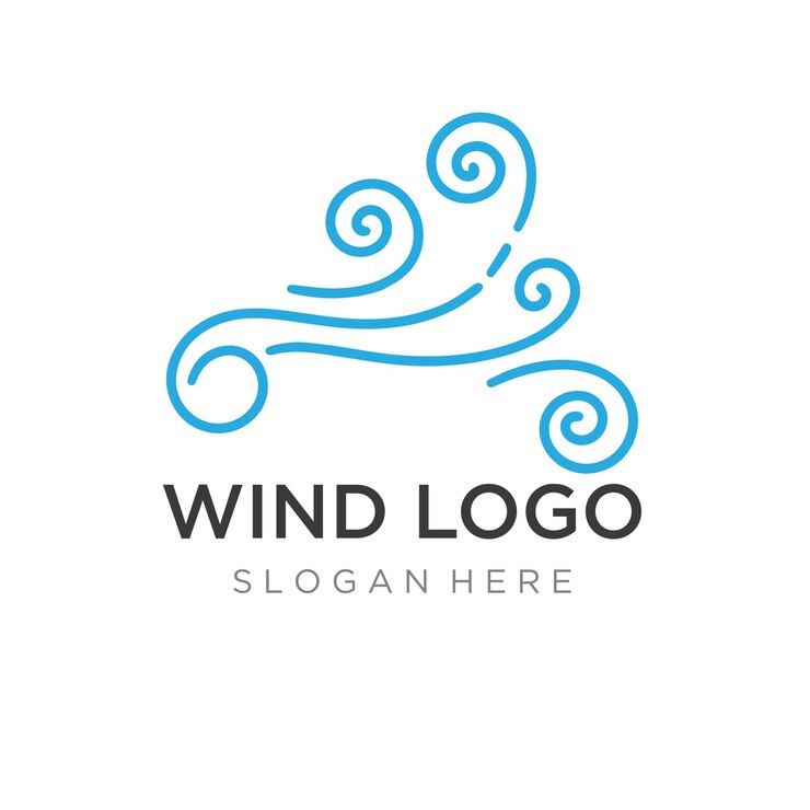 Vetor modelo de design de logotipo elemento de onda vento criativo ou arlogotipo para ar condicionado web de negócios