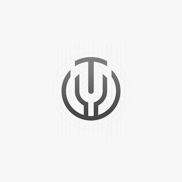 Modelo de design de logotipo estilo proporção áurea letra TY ou TU