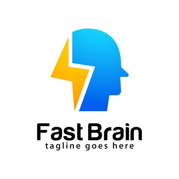 Modelo de design de logotipo fast brain