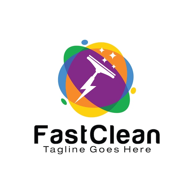 Modelo de design de logotipo fast clean