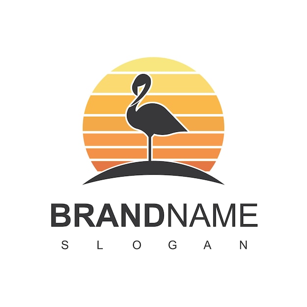 Modelo de design de logotipo flamingo