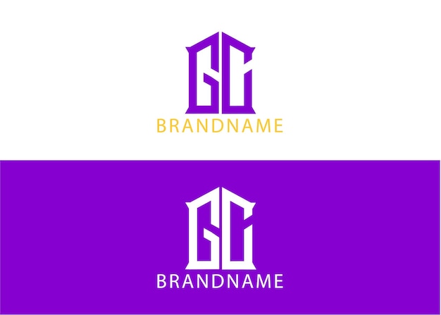 Modelo de design de logotipo gc de letra inicial de monograma moderno