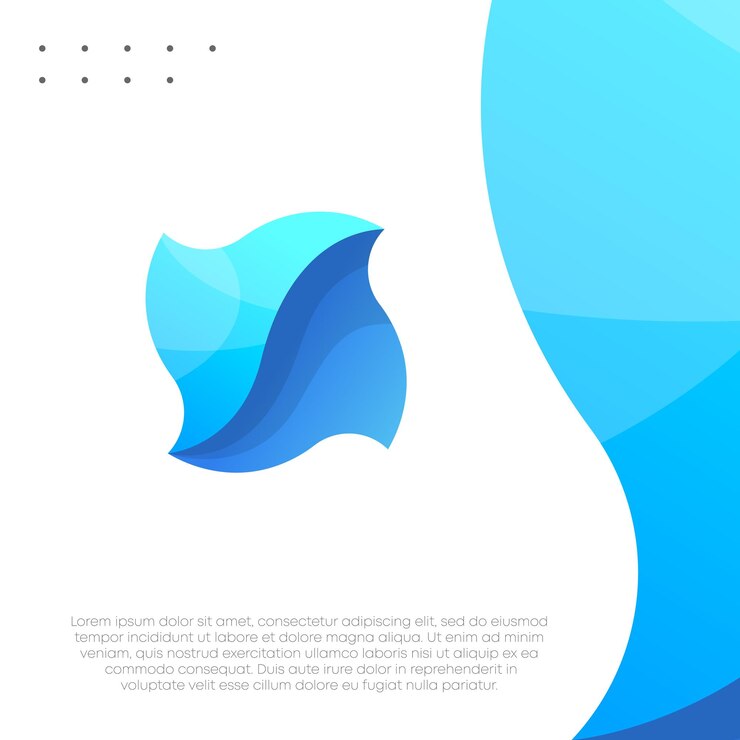 Vetor modelo de design de logotipo gradiente azul colorido