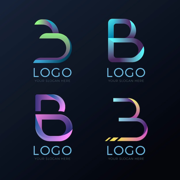 Modelo de design de logotipo gradiente b