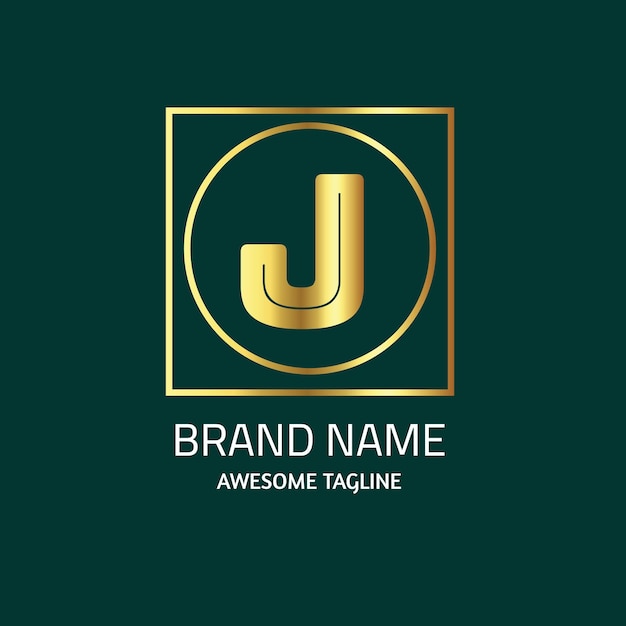 Vetor modelo de design de logotipo gradiente j