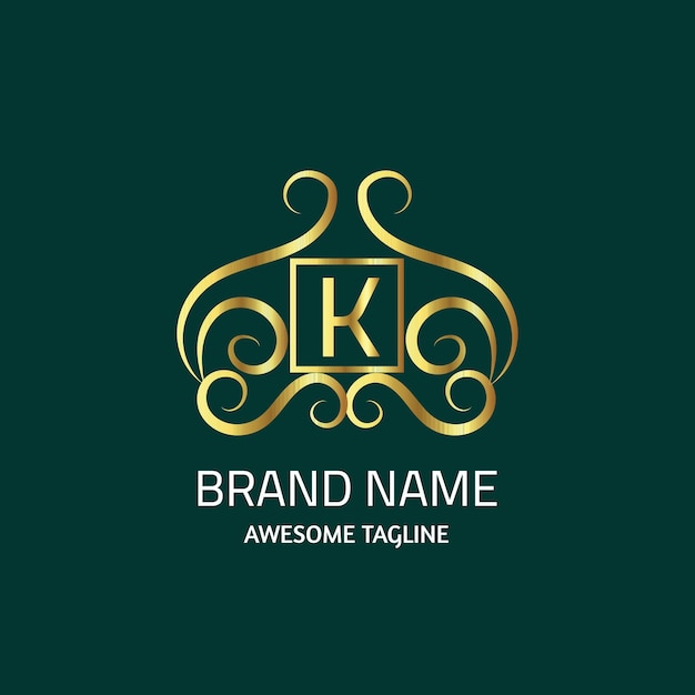 Modelo de design de logotipo gradiente K