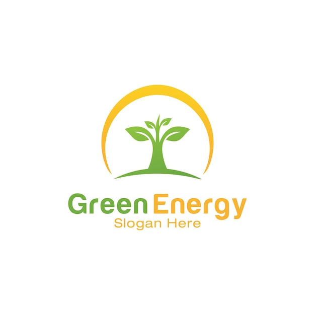 Modelo de design de logotipo green energy