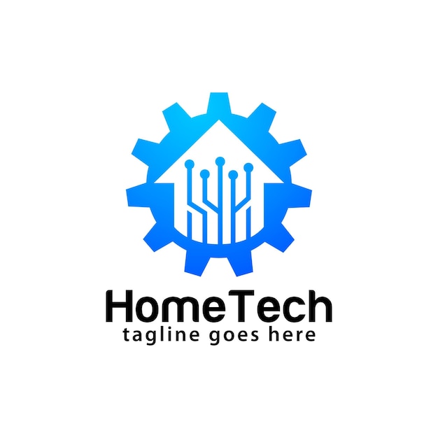 Vetor modelo de design de logotipo home tech
