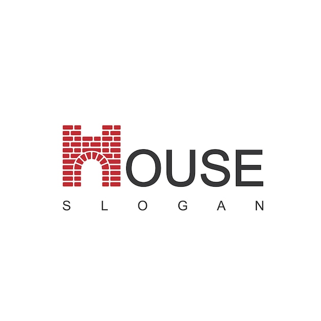 Modelo de design de logotipo imobiliário letra h