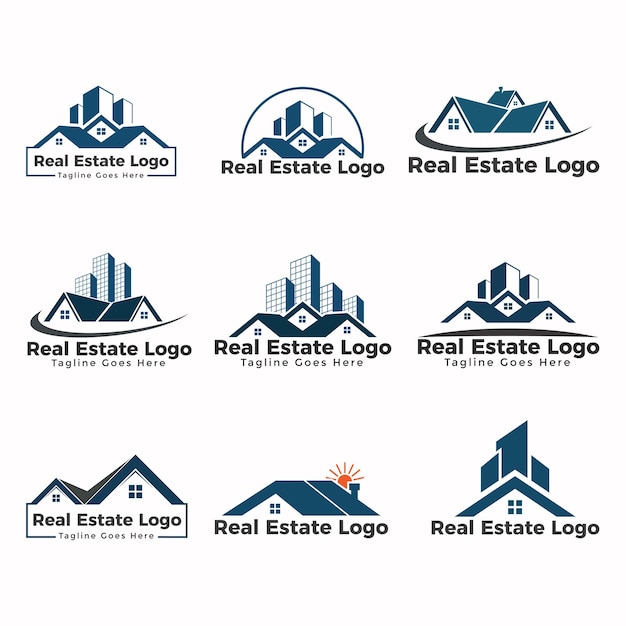 Modelo de design de logotipo imobiliário