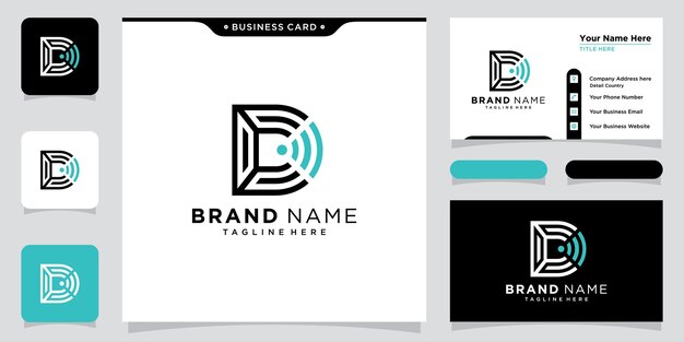 Modelo de design de logotipo inicial da letra D