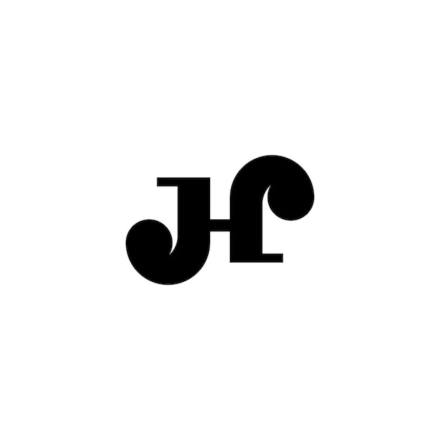 Modelo de design de logotipo inicial de letra artística h ou j e h