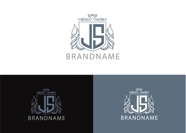 Modelo de design de logotipo js de letra inicial de monograma moderno