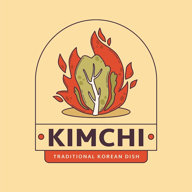 Vetor modelo de design de logotipo kimchi